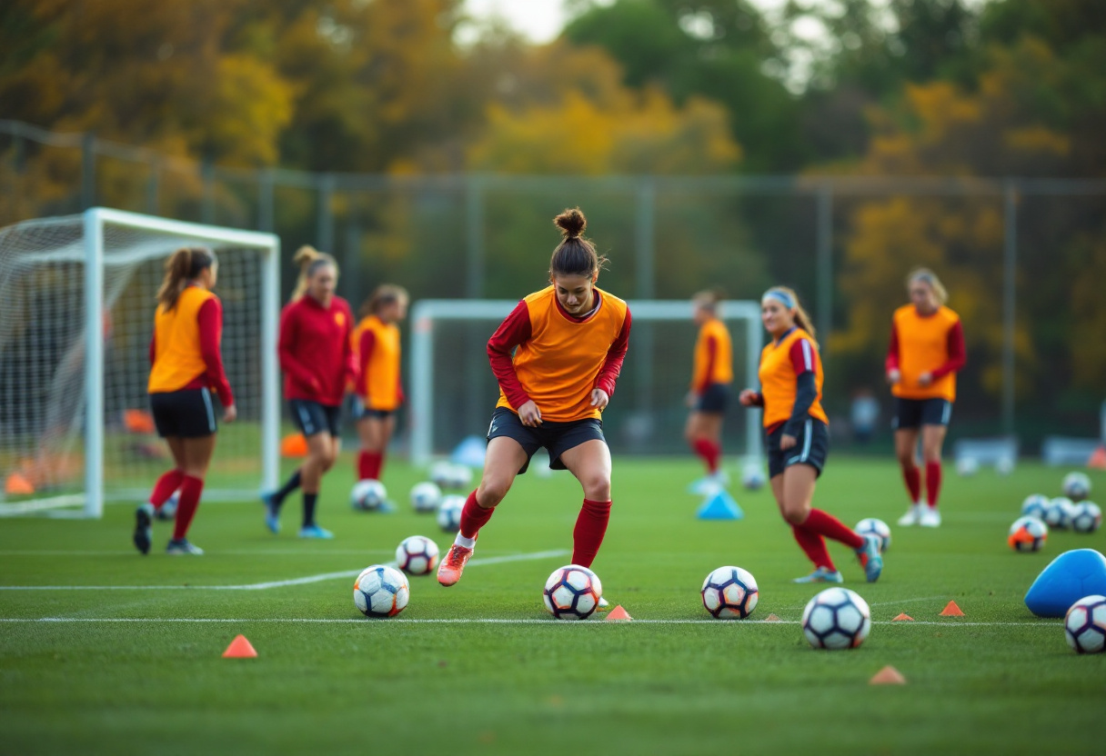 Aldair visita la squadra femminile giallorossa