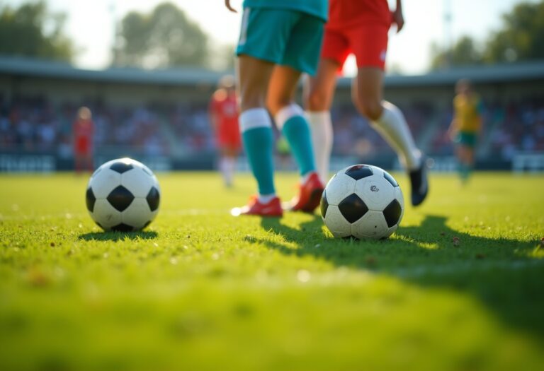 Giocatrici di calcio femminile in azione durante una partita