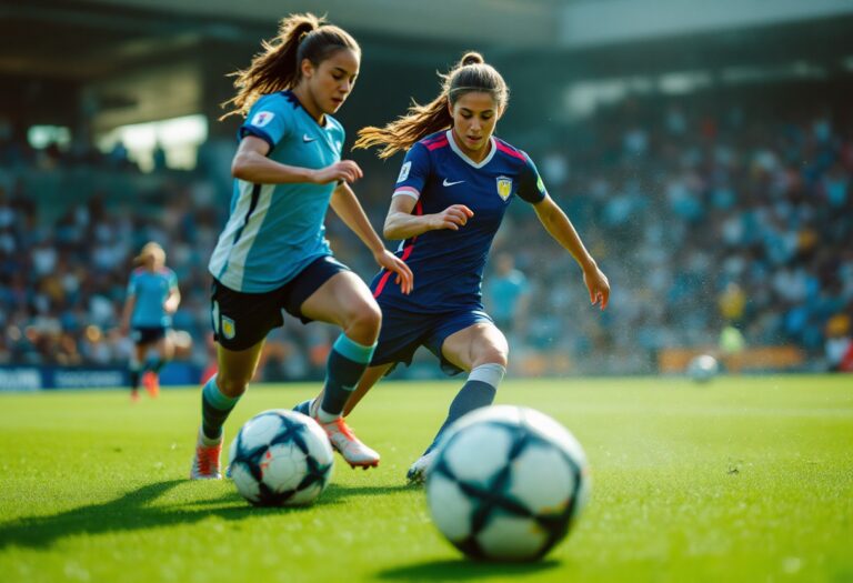 Giocatrici di calcio femminile in azione in Italia