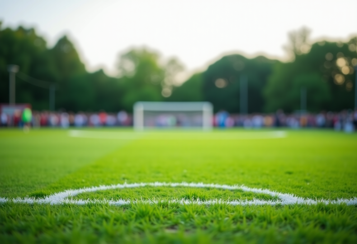 Giocatori in azione durante il campionato di calcio italiano