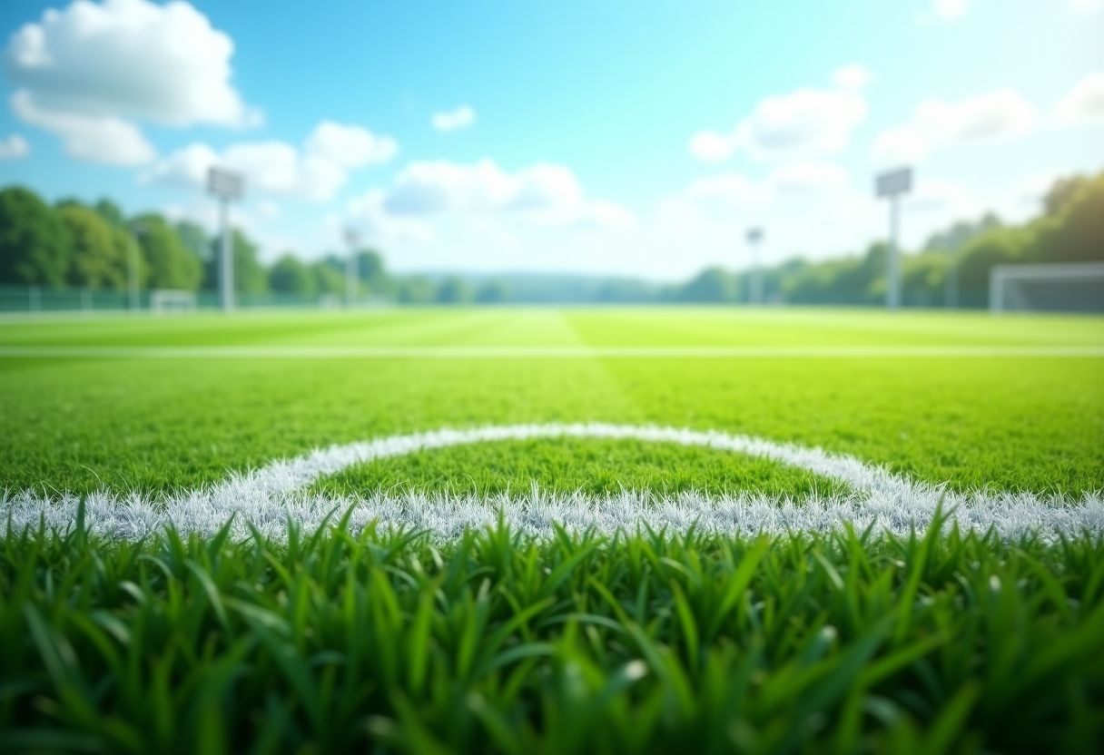 Giocatori in azione durante il campionato di calcio italiano