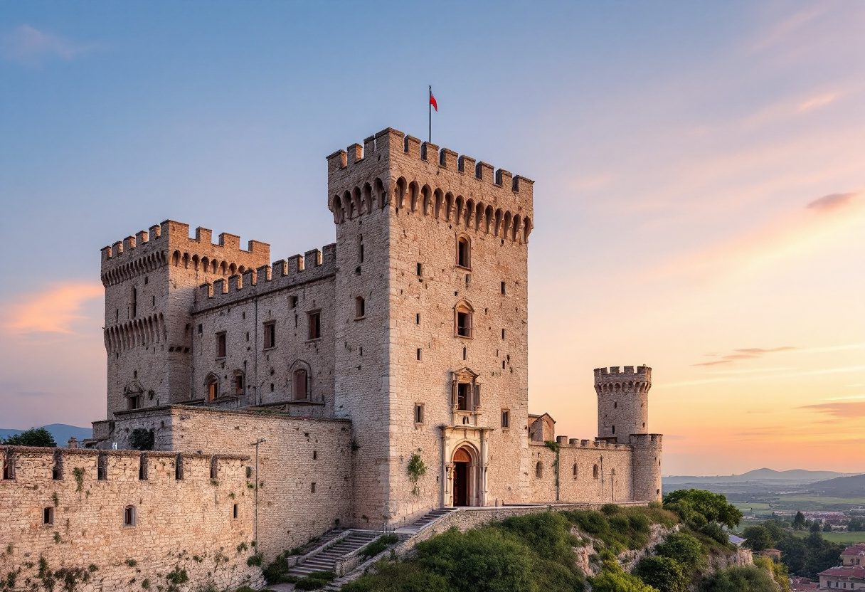 Vista del Castello di Carini durante una celebrazione storica