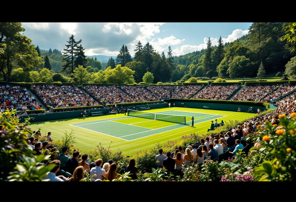 Giocatori di tennis italiani in azione durante un torneo