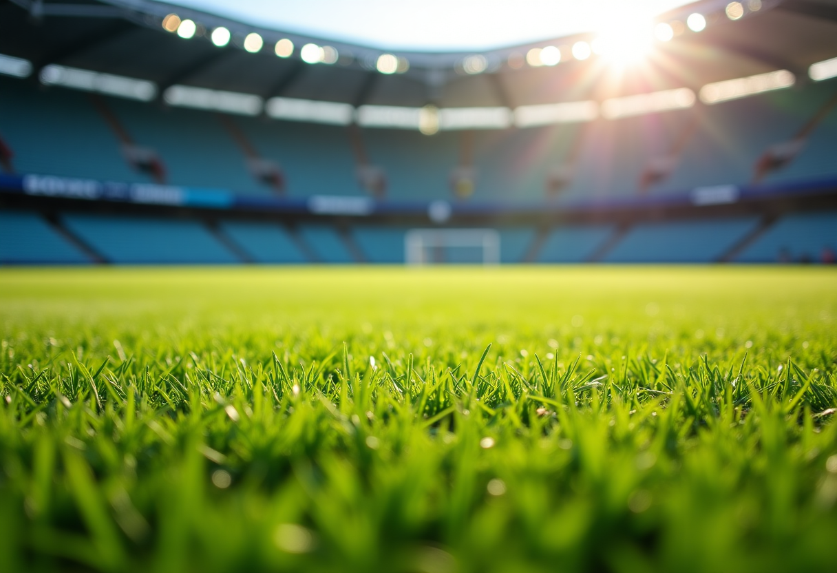 Telecronaca sportiva che racconta una partita di calcio