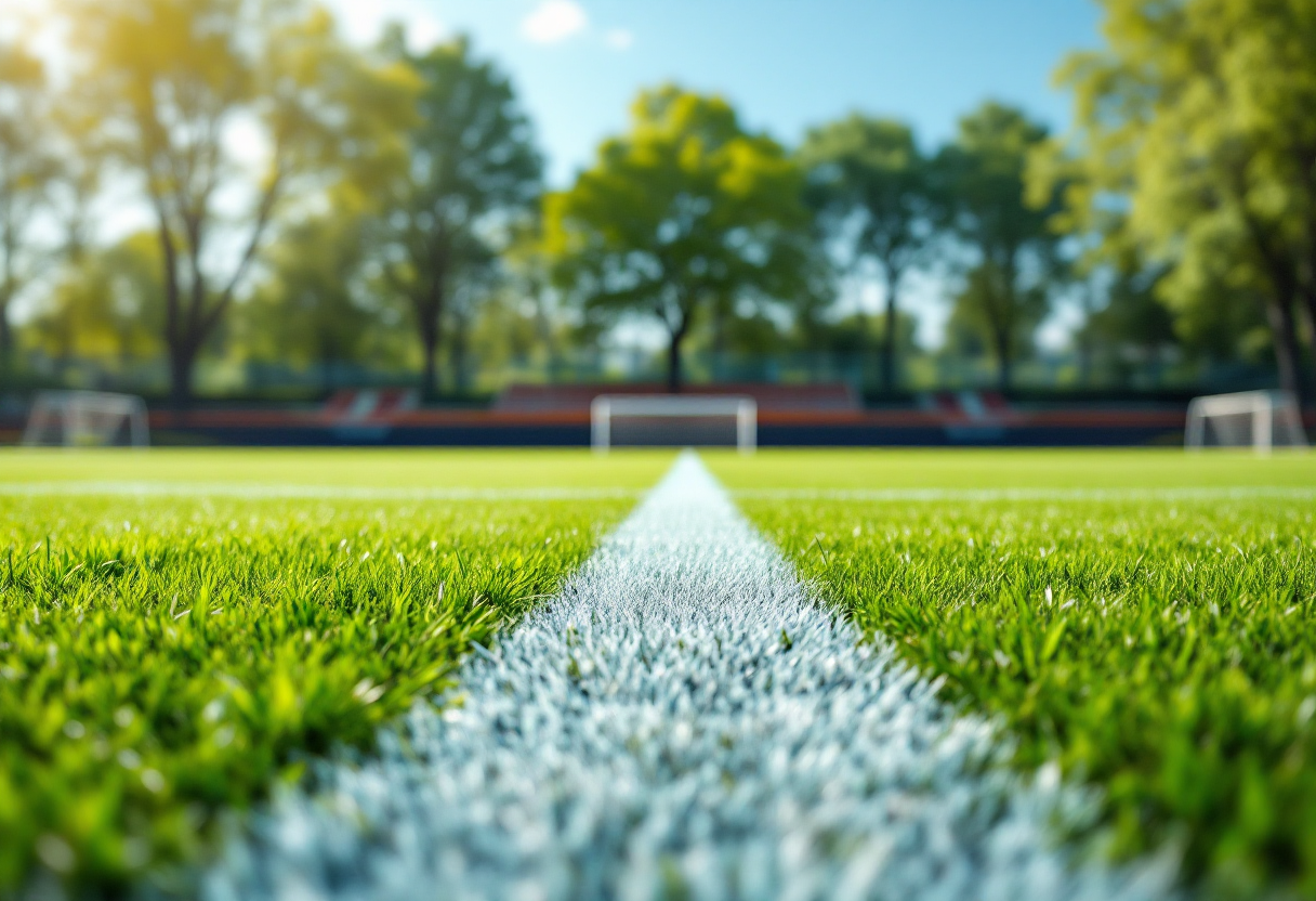 Giovani calciatori italiani in allenamento sul campo