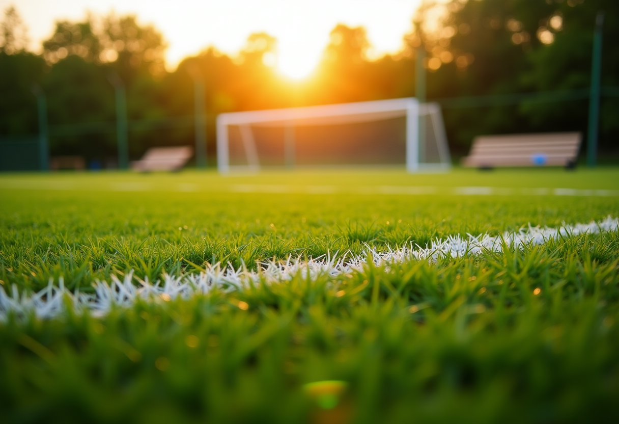 Giovani calciatori in allenamento sul campo