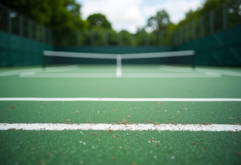 Jannik Sinner in azione durante una partita di tennis