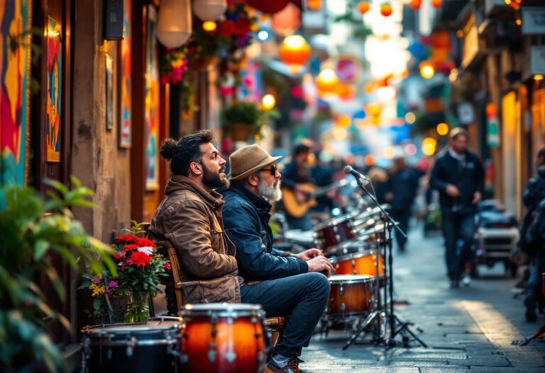 Un'immagine evocativa di un viaggio musicale durante l'emigrazione