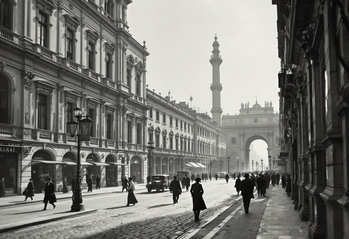 Immagine storica di Mussolini durante un discorso pubblico