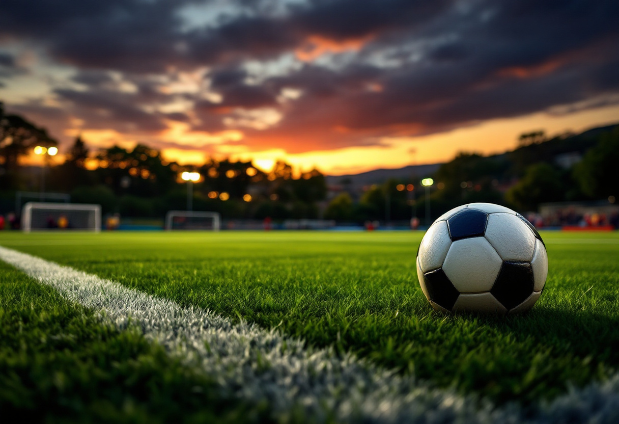 Giocatori del calcio sammarinese in azione durante una partita