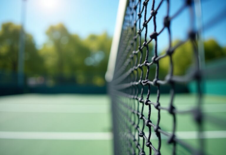 Giovane tennista italiano in azione sul campo