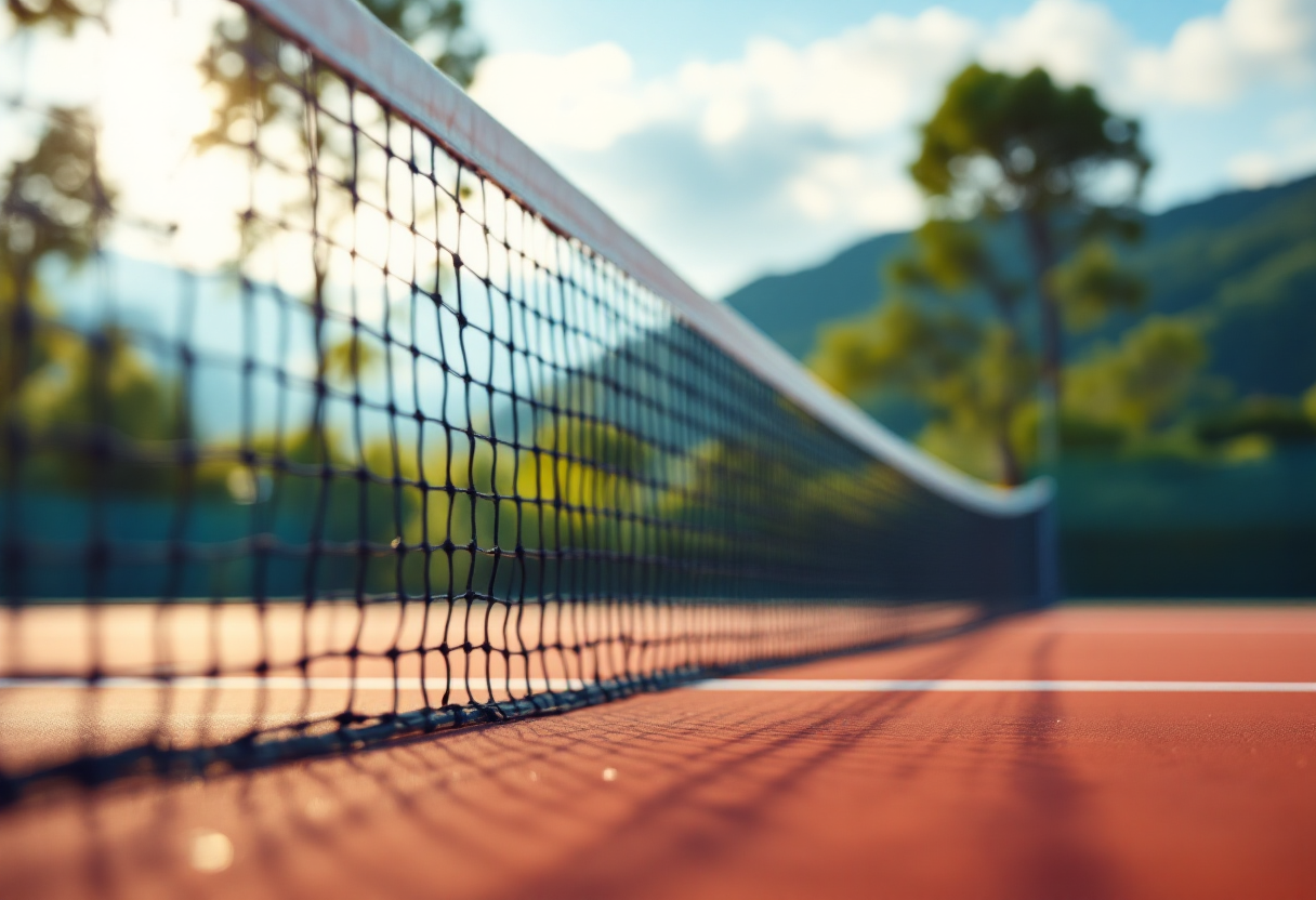 Giocatori di tennis italiani in azione durante un torneo