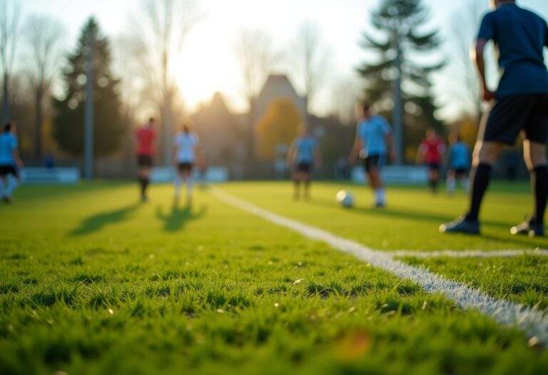 Giocatori della nazionale under 21 italiana in azione