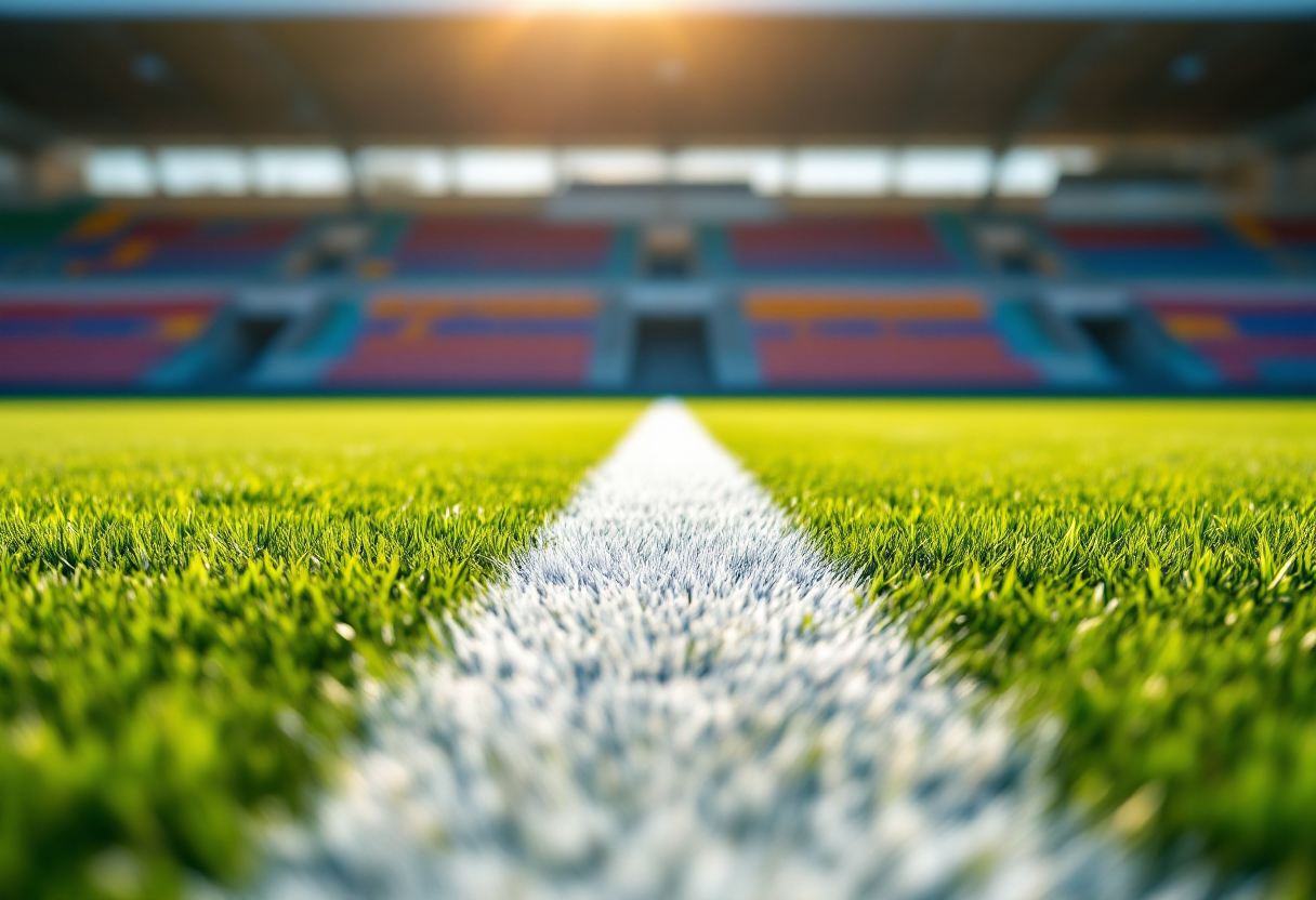 Giocatori in campo durante Atalanta-Cagliari, primo tempo