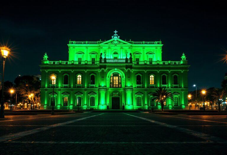 Illuminazione verde a Bari per sostenere il calcio a 5 femminile