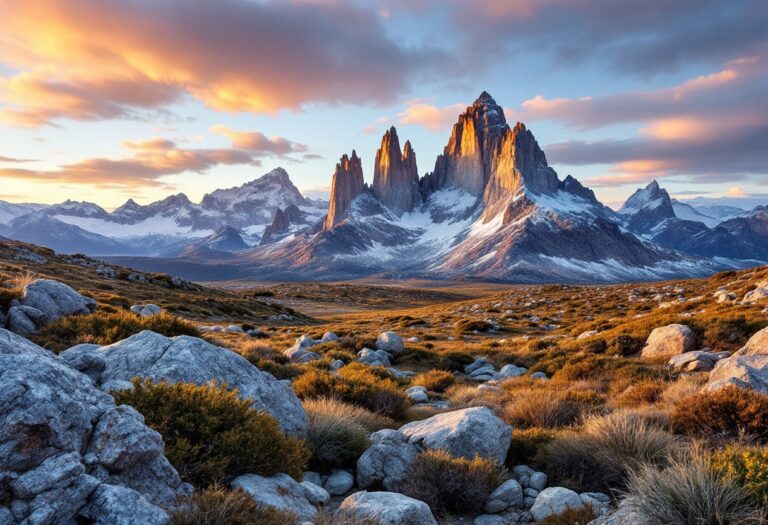 Panorama mozzafiato del Parco Nazionale Torres del Paine in Cile