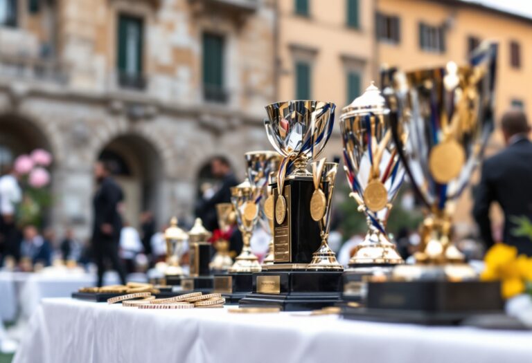 Cerimonia di premiazione a Bergamo con medaglie d'oro