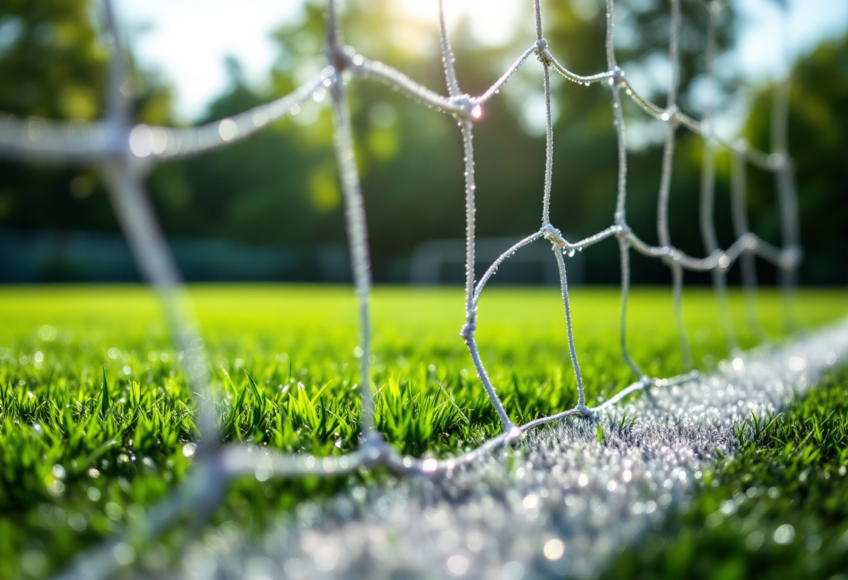 Giovani calciatori del Bologna in allenamento per la difesa