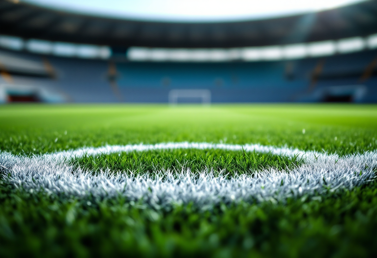 Cagliari e Inter in campo durante la partita di Serie A