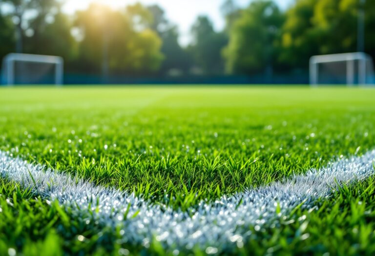 Giocatori in azione durante il campionato di calcio a 7 a Spezia