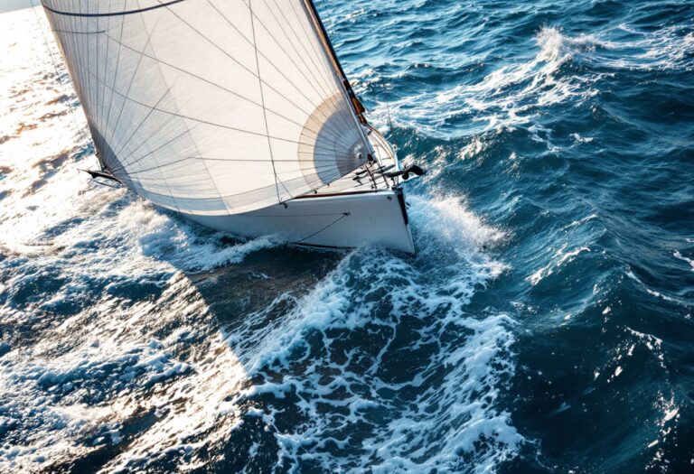 Carlo Borlenghi in barca a vela durante una regata