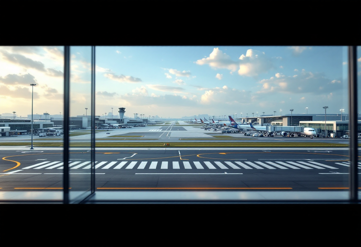 Aeroporto di Newcastle con logo del fondo sovrano saudita