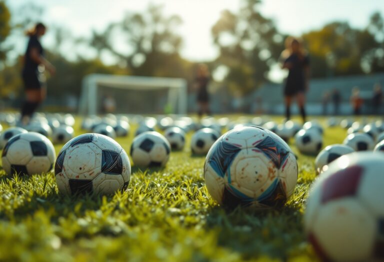 Giocatrici di calcio femminile in azione durante una partita