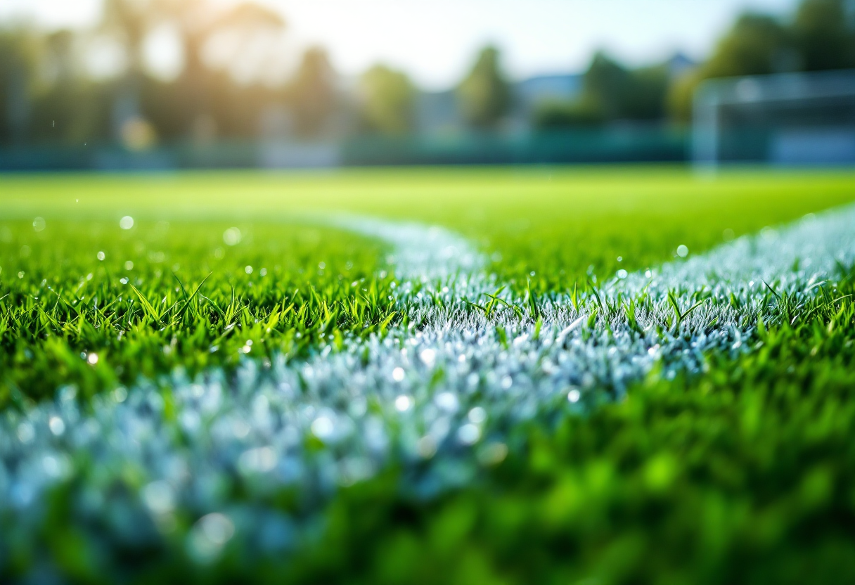 Giocatori di calcio indossano fasce arcobaleno durante una partita