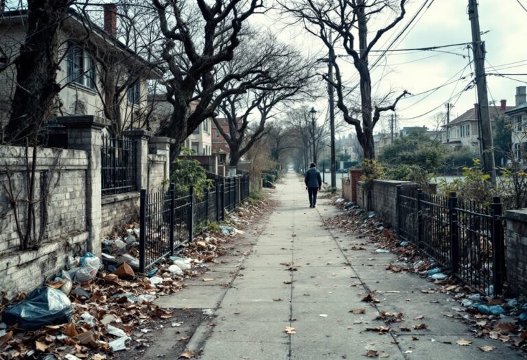 Immagine che mostra l'abbandono nel quartiere Irno