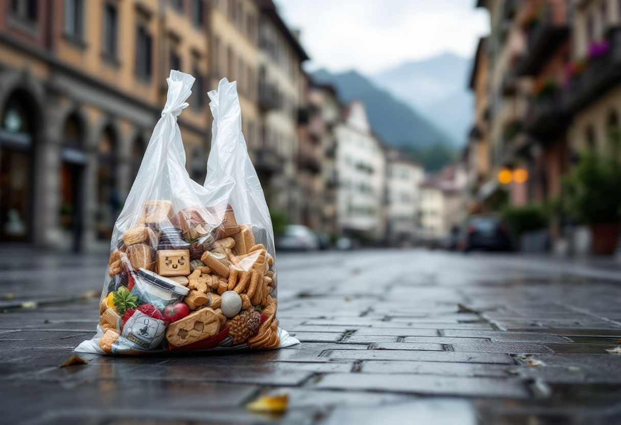 Immagine del nuovo sistema di raccolta plastica a Bellinzona