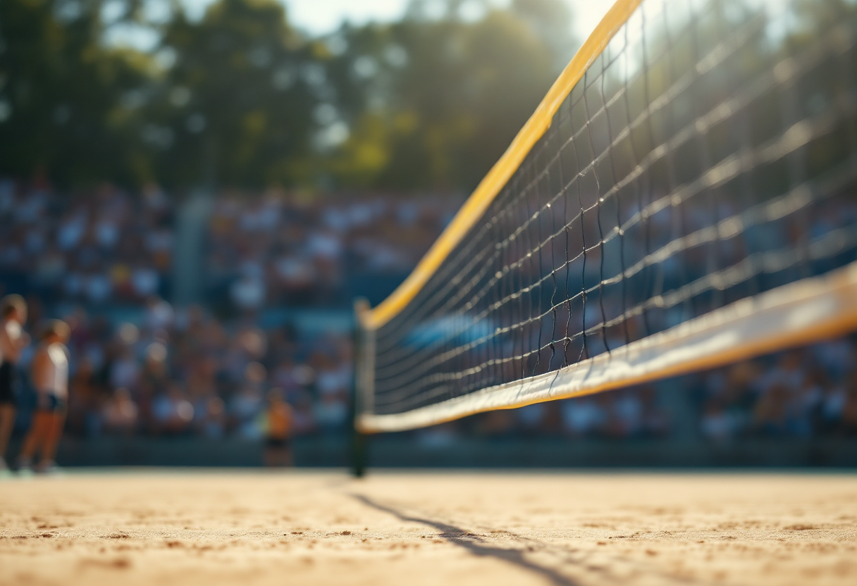 Giocatori della squadra B2 di Pallavolo Grosseto in azione