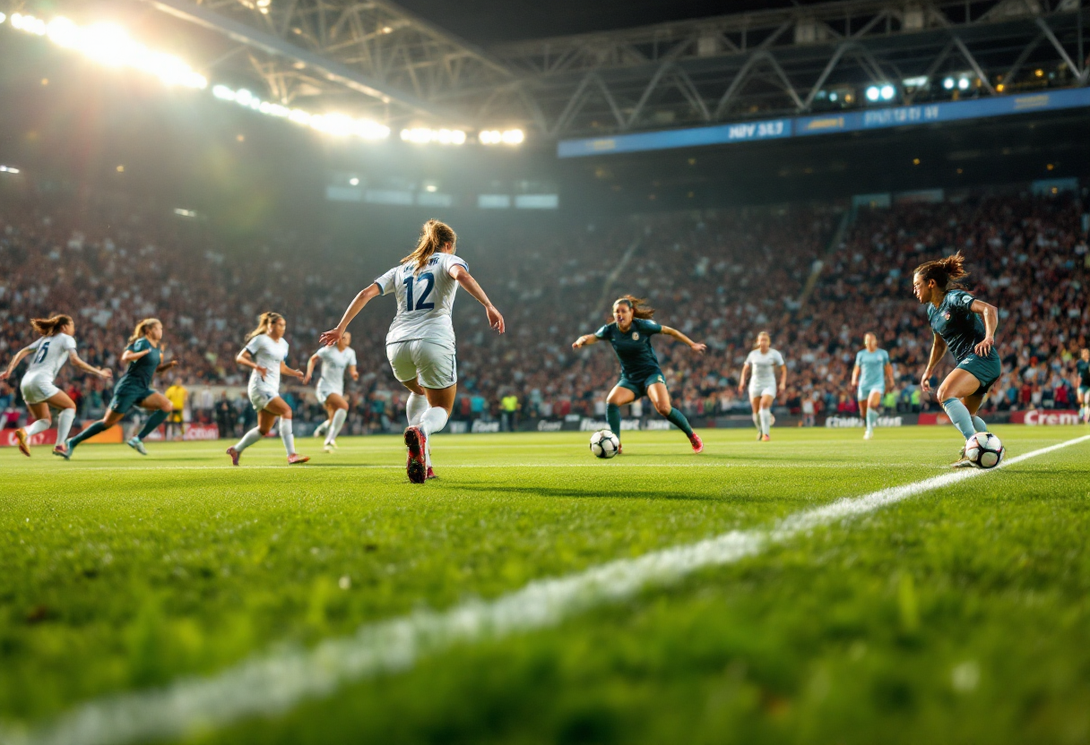 Giocatrici in azione durante le partite di Serie A femminile