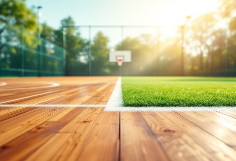 Giocatori di calcio e basket in azione durante una partita