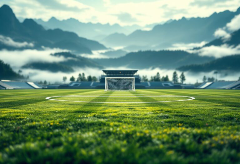 Vista panoramica di uno stadio iconico in Italia