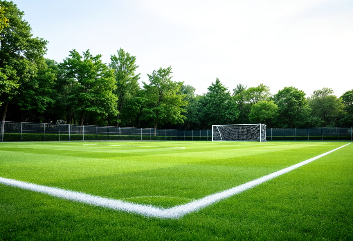 Giovani calciatori del Cagliari in allenamento