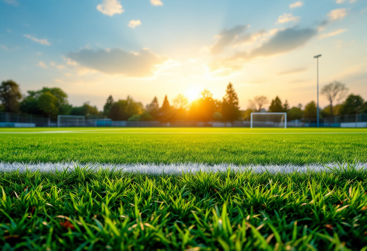 Allenatore di calcio durante una sessione di allenamento