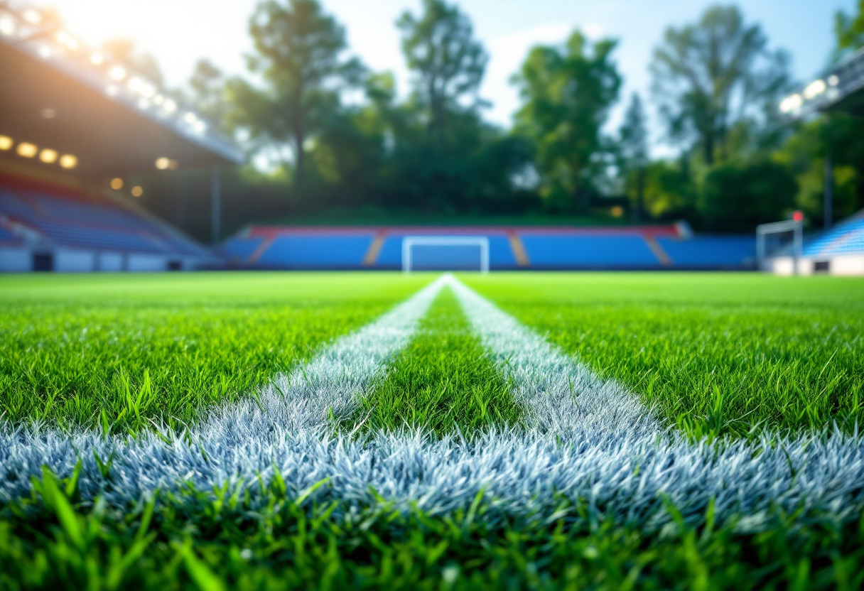 Allenatore di calcio durante una sessione di allenamento