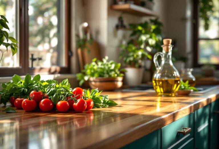 Antonella Clerici in cucina mentre prepara un piatto