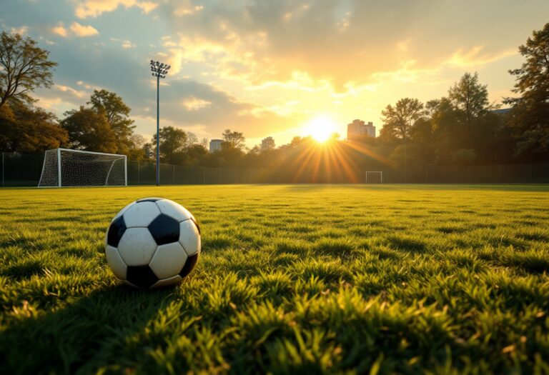 Giovani calciatori in allenamento sul campo