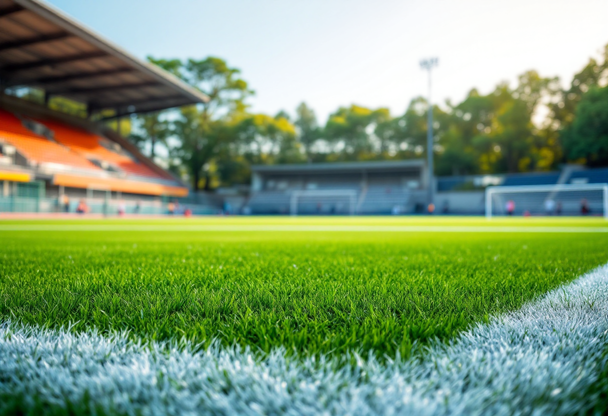 Giovani calciatori in campo durante un allenamento