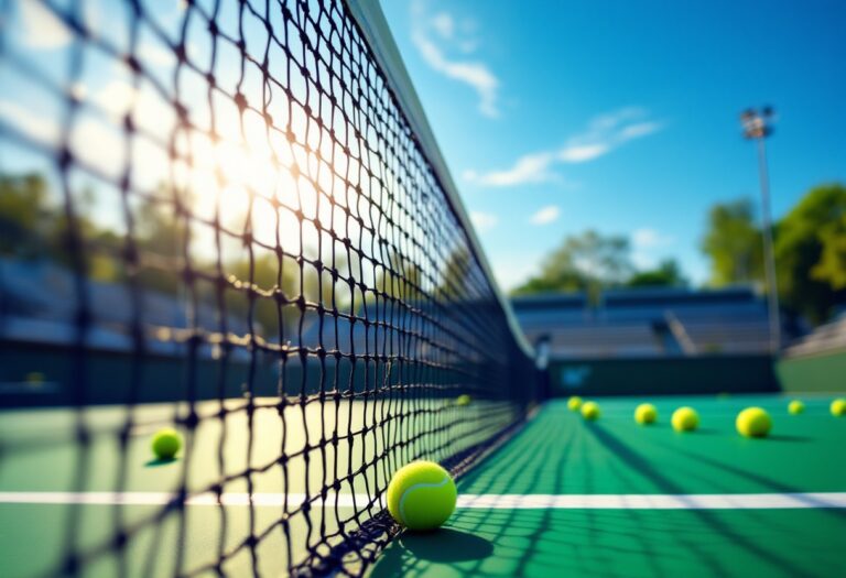 Joao Fonseca in azione durante una partita di tennis