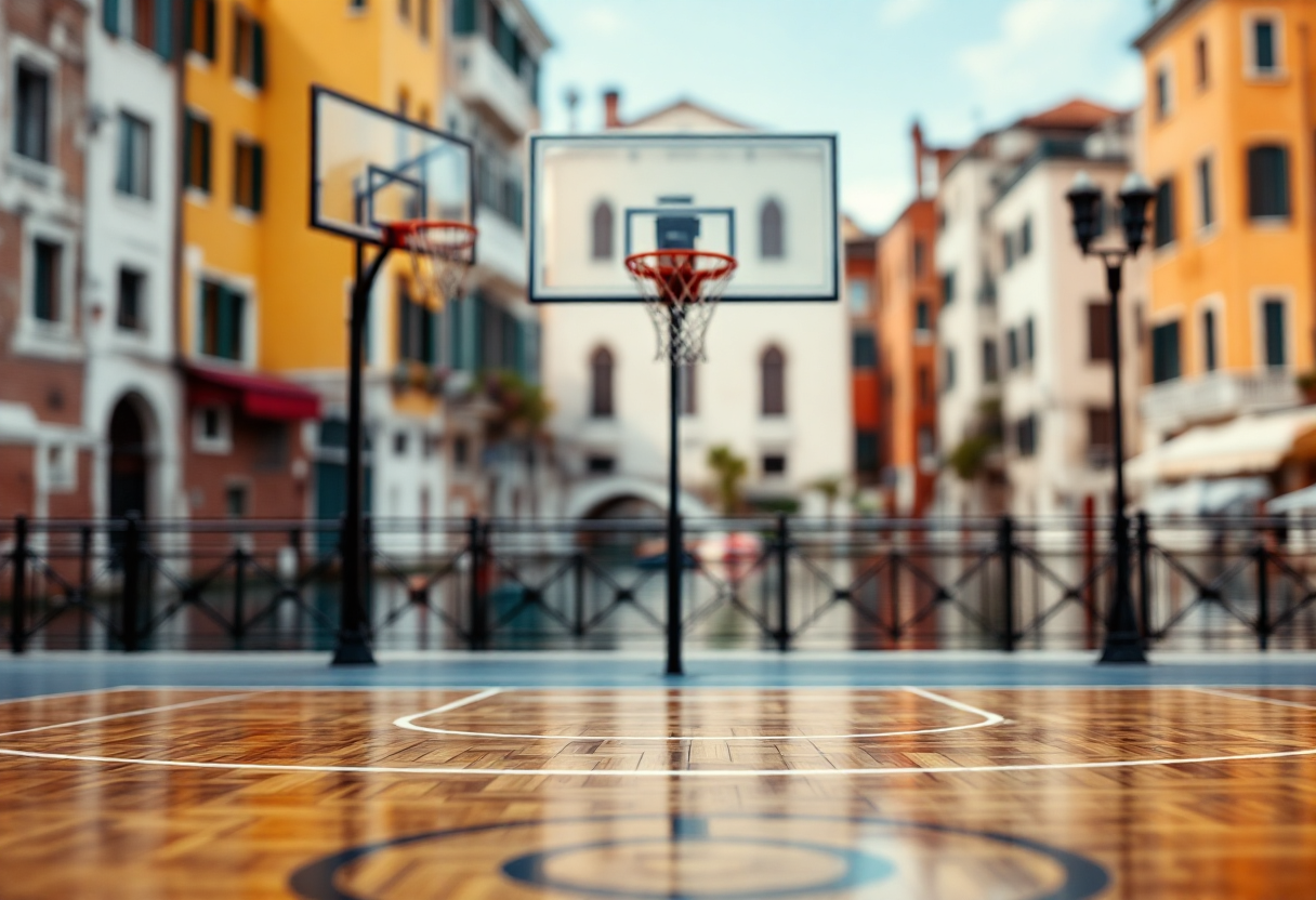 Lisa Berkani in azione sul campo da basket