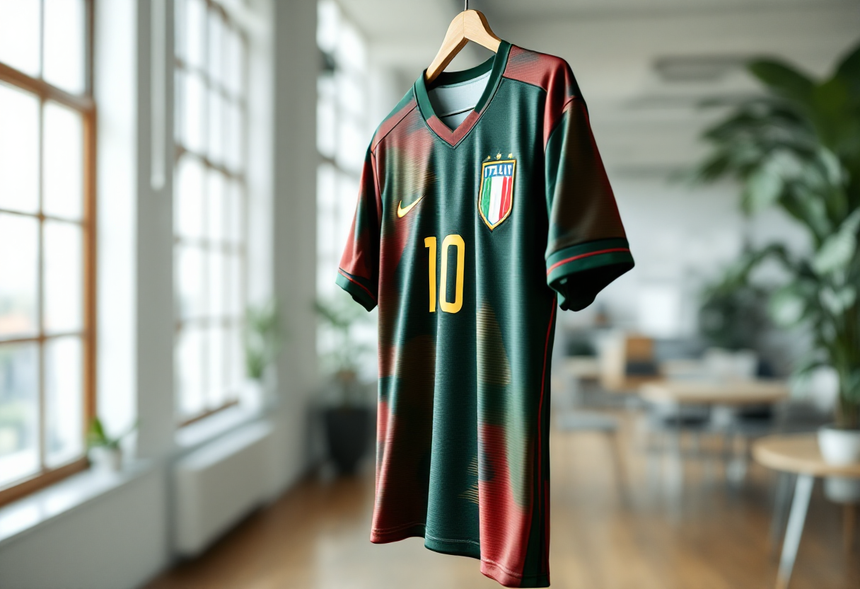 Maglia della Nazionale italiana esposta a Lisbona per la pace