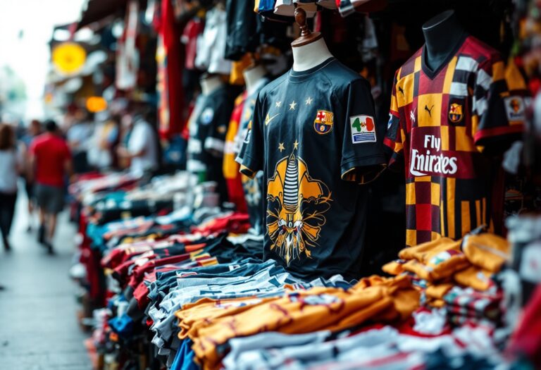 Maglie non ufficiali di squadre di calcio in esposizione