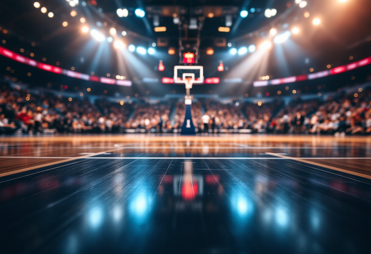 Giocatori NBA in azione durante l'evento a Parigi