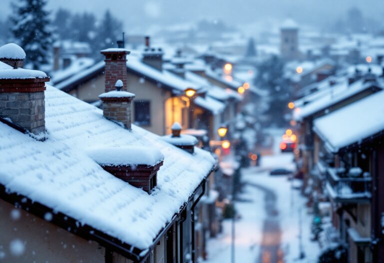 Neve che copre le strade di Potenza con scuole chiuse