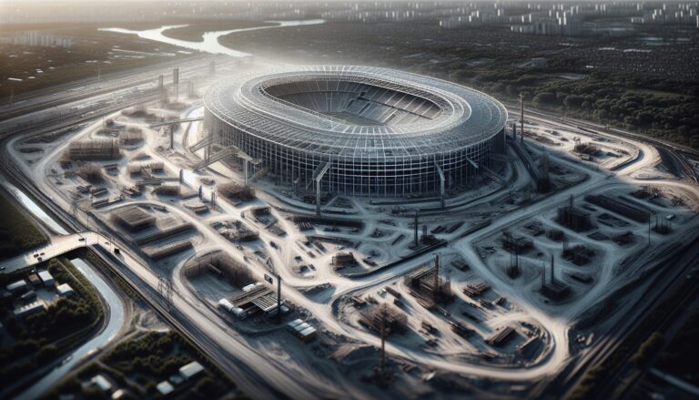 Rendering del nuovo stadio della Roma in costruzione