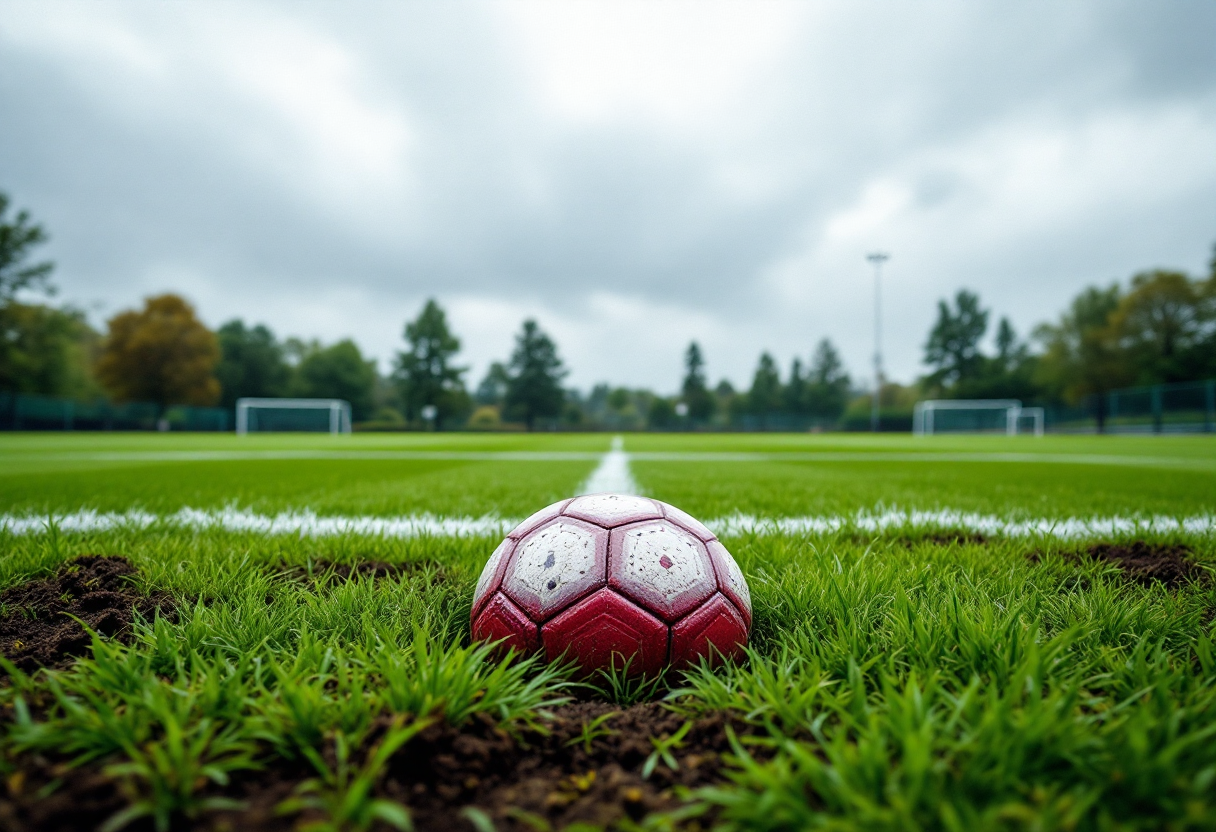 Giocatori di Cassino e Monterotondo in campo durante il match