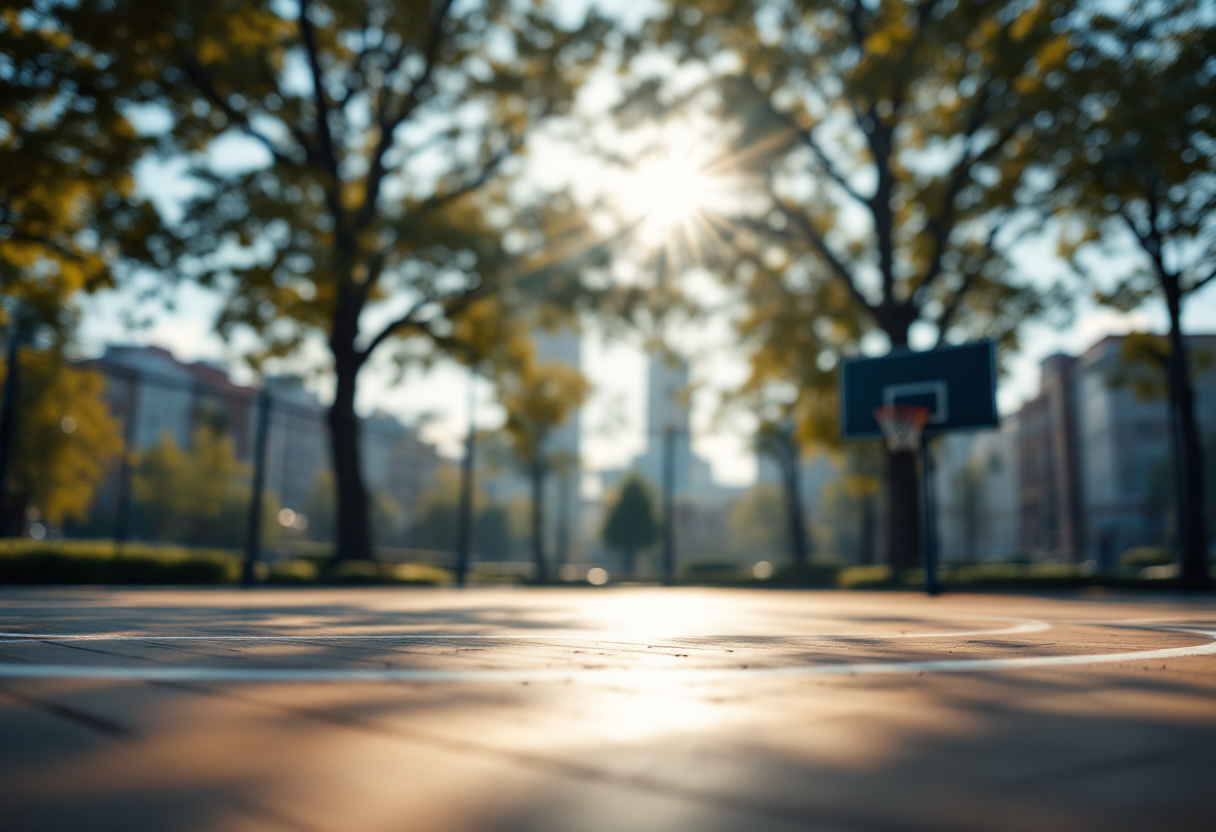 Giocatori di basket in azione durante una partita leggendaria