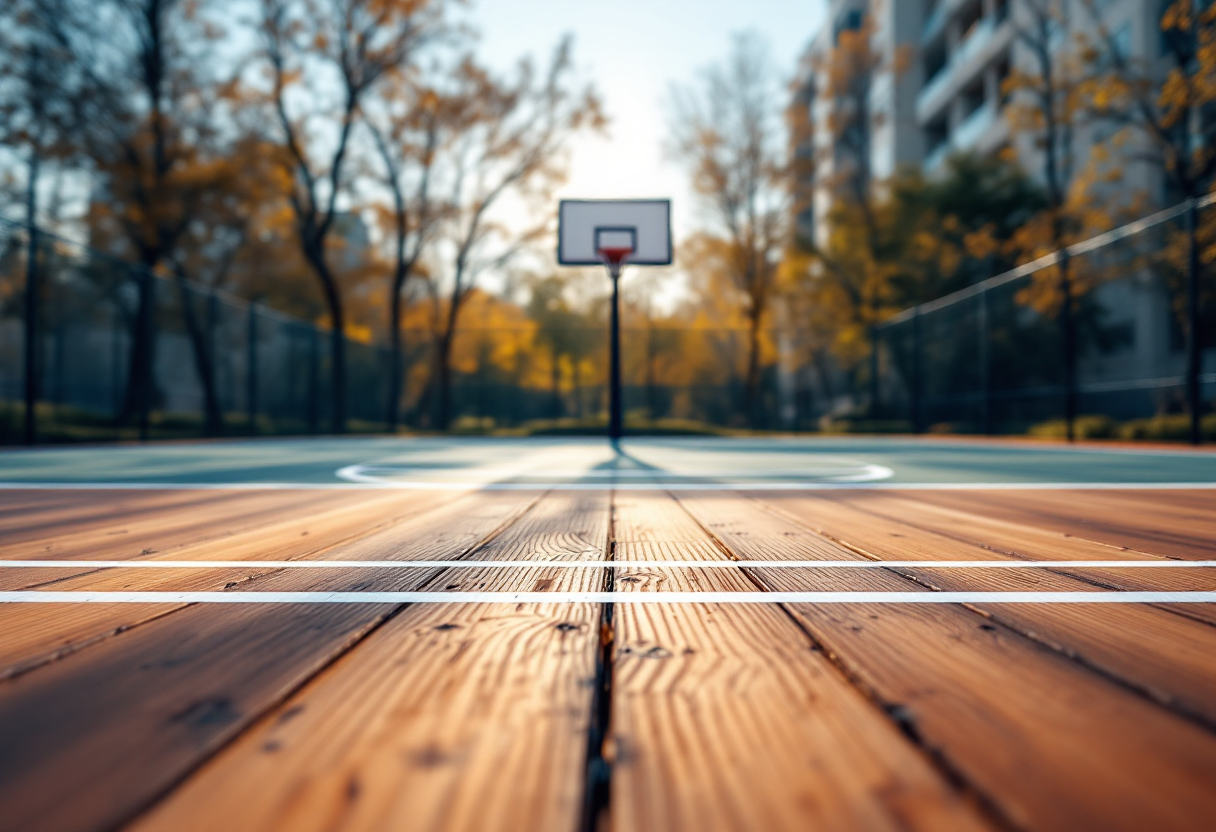 Giocatrici in azione durante il campionato di basket femminile